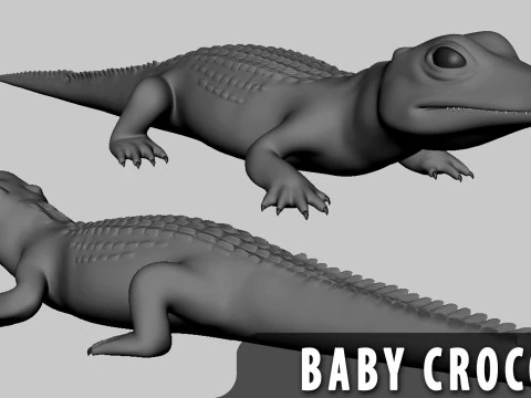 Beb&eacute; animal salvaje - Topolog&iacute;a Mapa UV Modelo 3D