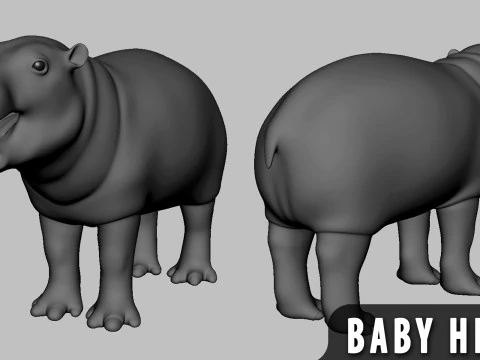 Beb&eacute; animal salvaje - Topolog&iacute;a Mapa UV Modelo 3D