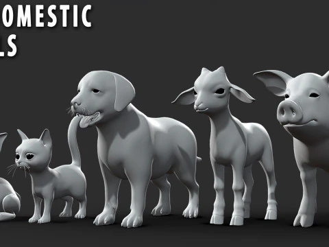 Baby Animals Domestic - Topology UV Map 3D Model