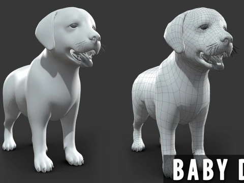 Baby Animals Domestic - Topology UV Map 3D Model