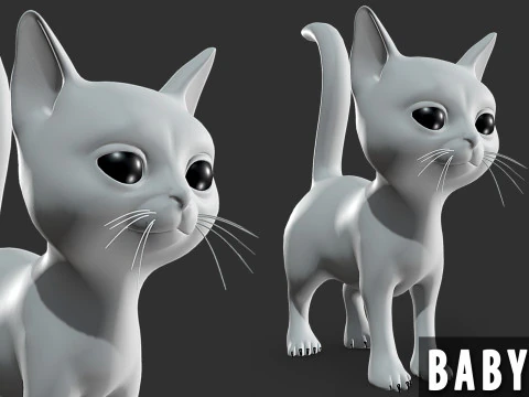 Baby Animals Domestic - Topology UV Map 3D Model
