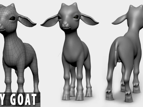 Baby Animals Domestic - Topology UV Map 3D Model