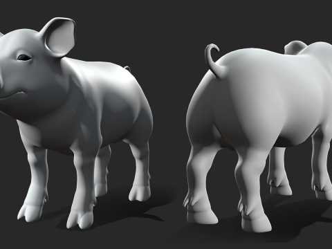 Baby Animals Domestic - Topology UV Map 3D 模型