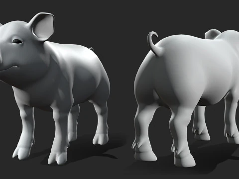 Baby Animals Domestic - Topology UV Map 3D Model