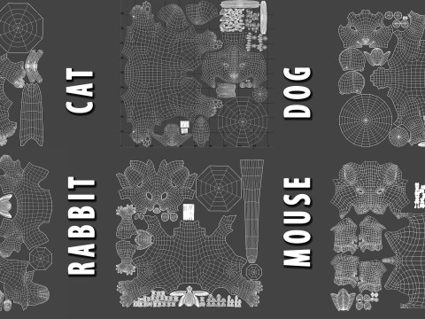 Baby Animals Domestic - Topology UV Map 3D 模型