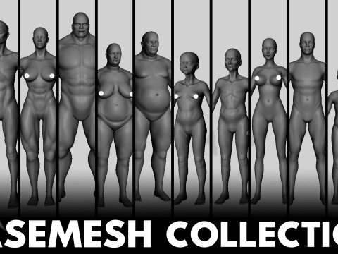 Ultimate Basemesh Collection - - Topology UV Map 3D Model