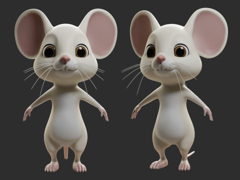 Toony Mouse - Topology UV map Modelo 3D