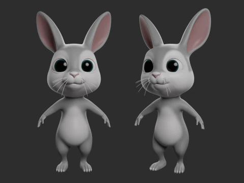 Cartoon Mouse - Topology UV map 3D Model