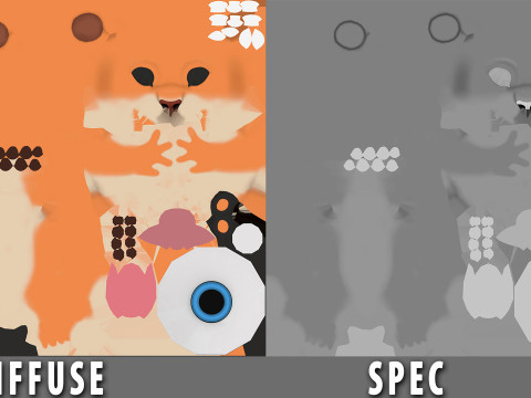Cartoon Lion - Topology UV map 3D 모델