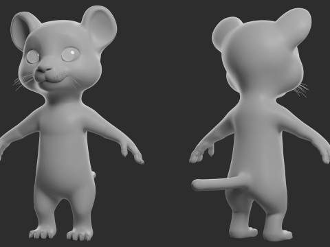 Cartoon Tiger - Topology UV map 3D Model
