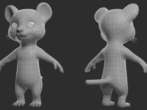 Cartoon Tiger - Topology UV map 3D Model