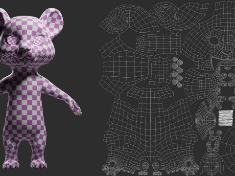 Cartoon Tiger - Topology UV map 3D Model