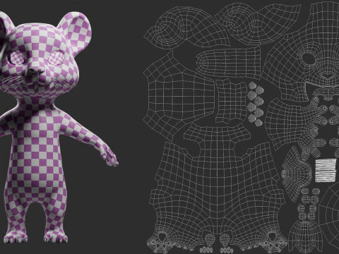 Cartoon Tiger - Topology UV map 3D Model