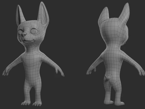 Cartoon Dog Pack - Topology UV map 3D Model
