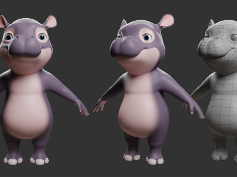 10 Wild Animals Cartoon - Topology Uv Map 3D Modell