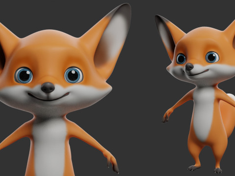 10 Wild Animals Cartoon - Topology Uv Map 3D Modell