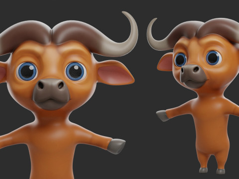 10 Wild Animals Cartoon - Topology Uv Map 3D Modell