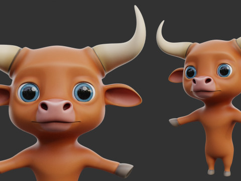 9 Domestic Animals Cartoon - Topology Uv Map 3D Modell
