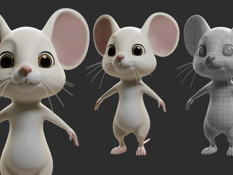 9 Domestic Animals Cartoon - Topology Uv Map 3D Model