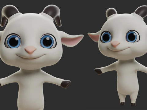 9 Domestic Animals Cartoon - Topology Uv Map 3D Model