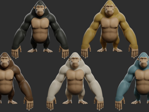 Gorilla - Stylized - Cartoon 3D Model
