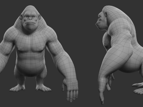 Gorilla - Stylized - Cartoon 3D Model