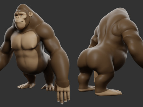 Gorilla - Stylized - Cartoon 3D Model