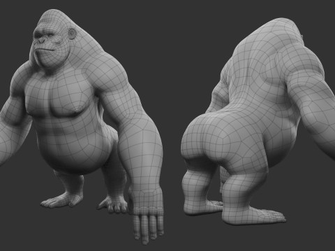 Gorilla - Stylized - Cartoon 3D Model