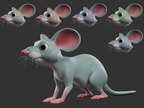 Souris - Stylis&eacute;e - Dessin anim&eacute; Modèle 3D
