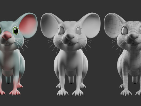 Mouse - Stylized - Cartoon 3D Model