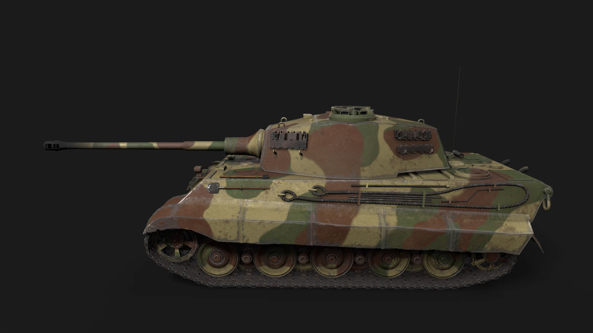 Tiger II Tank 3D Model .c4d .max .obj .3ds .fbx .stl .blend 