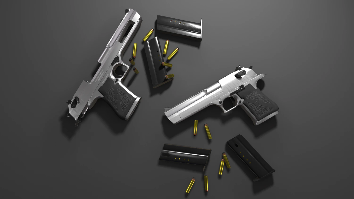 Desert Eagle Pistol 3D Model .c4d .max .obj .3ds .fbx .stl .blend 