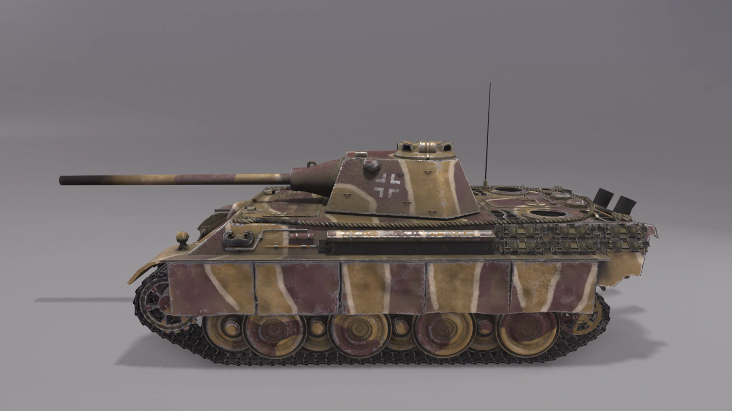 Tanque Pantera F Modelo 3D .c4d .max .obj .3ds .fbx .stl .blend 