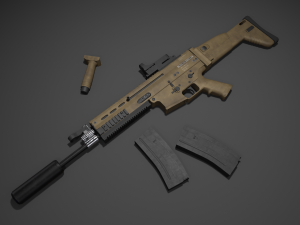 SCAR-H Assault Rifle 3D Model