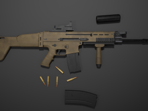 SCAR-H Assault Rifle 3D 모델