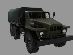 Truck military vehicle URAL 3D Model