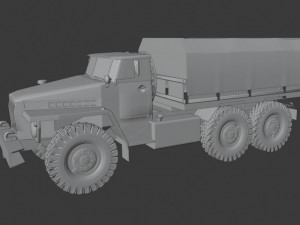 Truck military vehicle URAL 3D Model