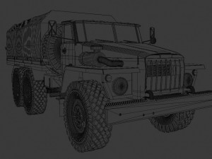 Truck military vehicle URAL 3D Model
