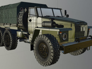 Truck military vehicle URAL 3D Model