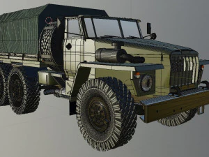 Truck military vehicle URAL 3D Model