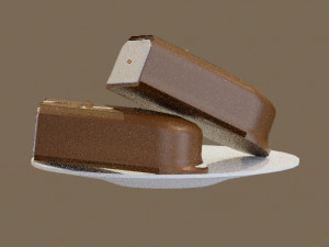 Chocolate bar on a plate Modello 3D
