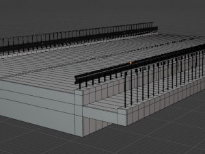 A road section with a sidewalk 3D Model