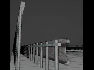 A road section with a sidewalk 3D Model
