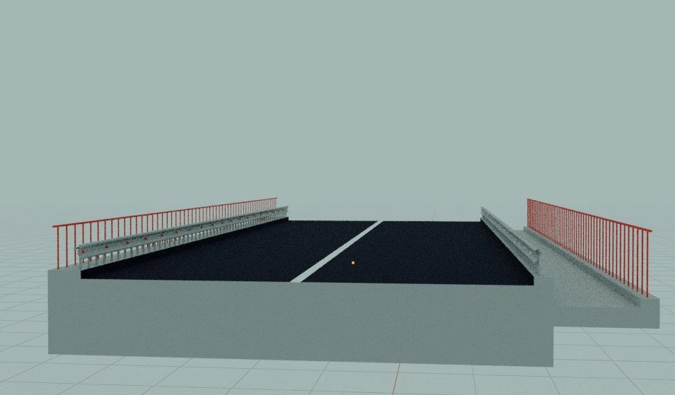 A road section with a sidewalk 3D Model .c4d .max .obj .3ds .fbx .stl .blend 