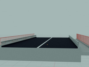 A road section with a sidewalk 3D 모델