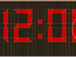 Digital and analog clocks 3D Model