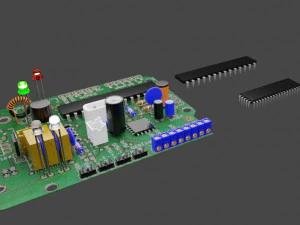 Scheda elettronica Modello 3D