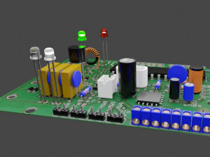 Electronic board Model 3D