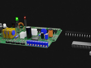 Electronic board Model 3D