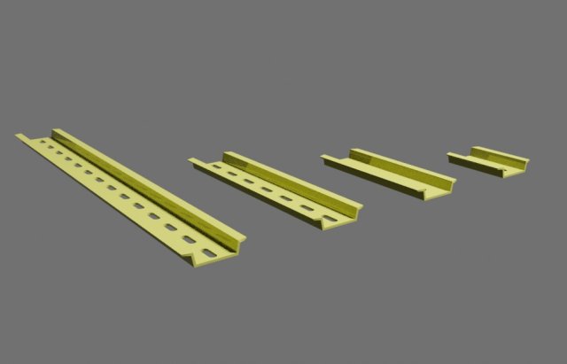 DIN rail 3D Print Model .c4d .max .obj .3ds .fbx .stl .blend